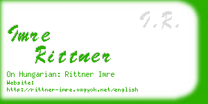 imre rittner business card